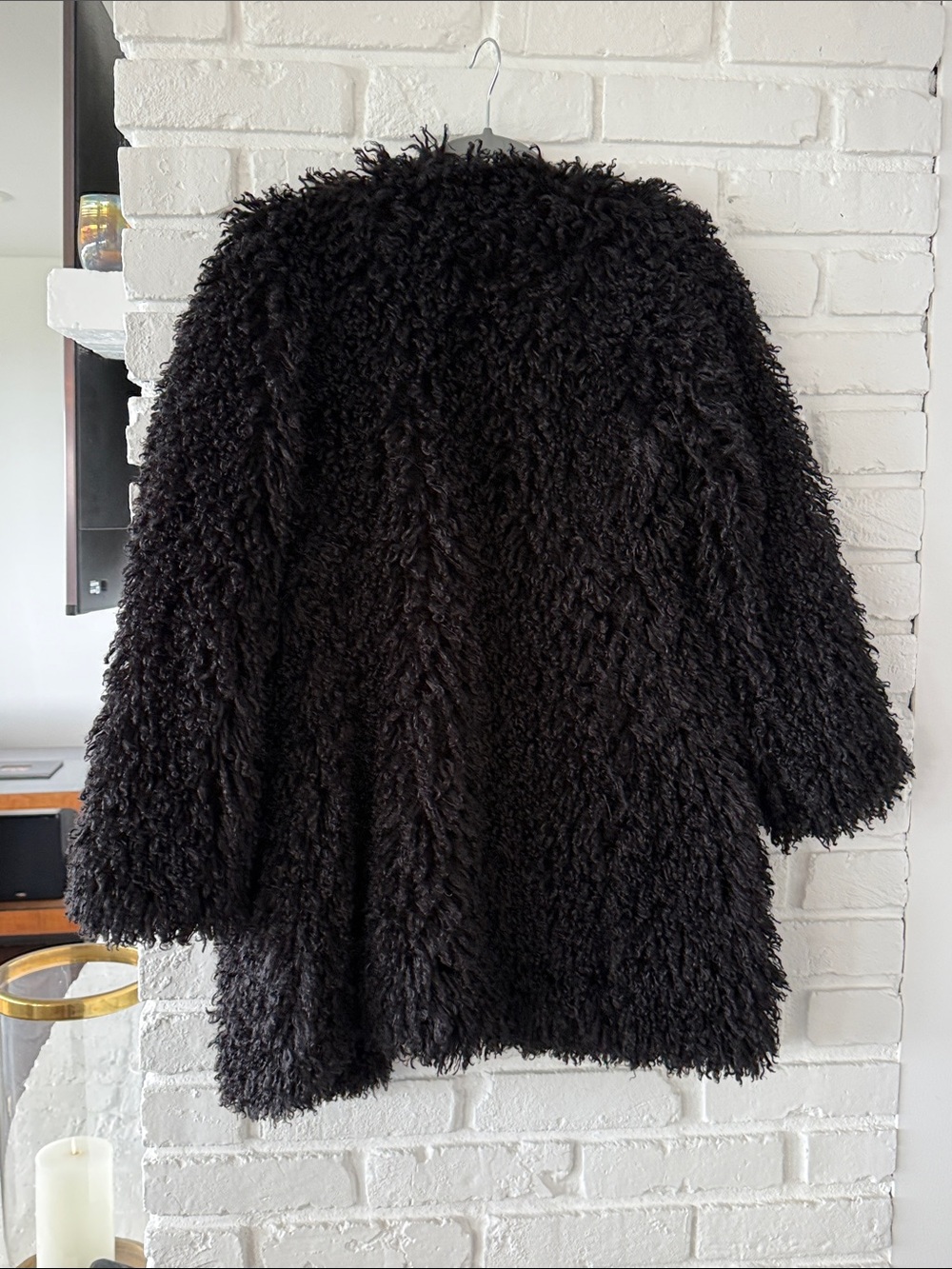 Smythe Black Faux Fur Teddy Coat EUC Small - Picture 2 of 4